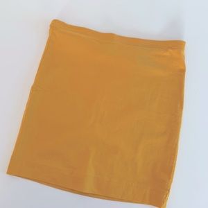 Mustard Cotton Mini Skirt